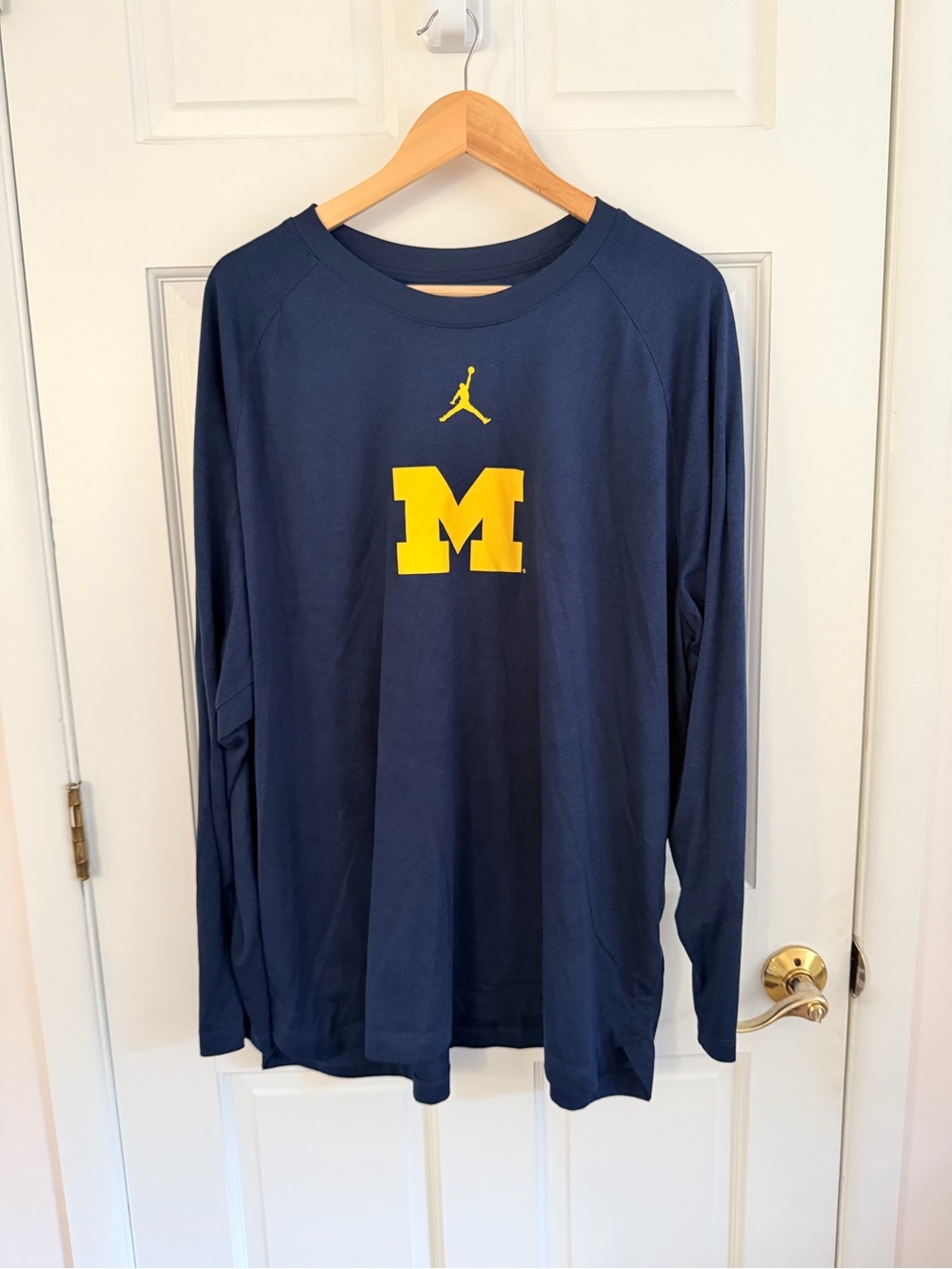 Jordan Navy Long-Sleeve Shirt with Yellow M Logo